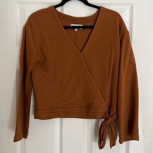 Madewell Texture and Thread Faux Wrap Sweater